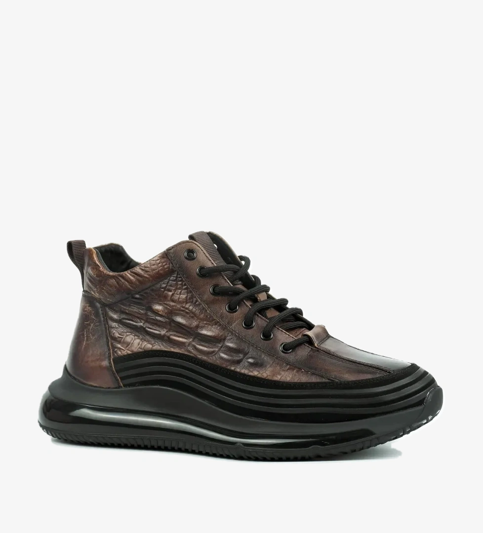 Voyager Lastik Bağlı Croco Deri Model Air Köpük Taban Erkek Bot E053 model görseli