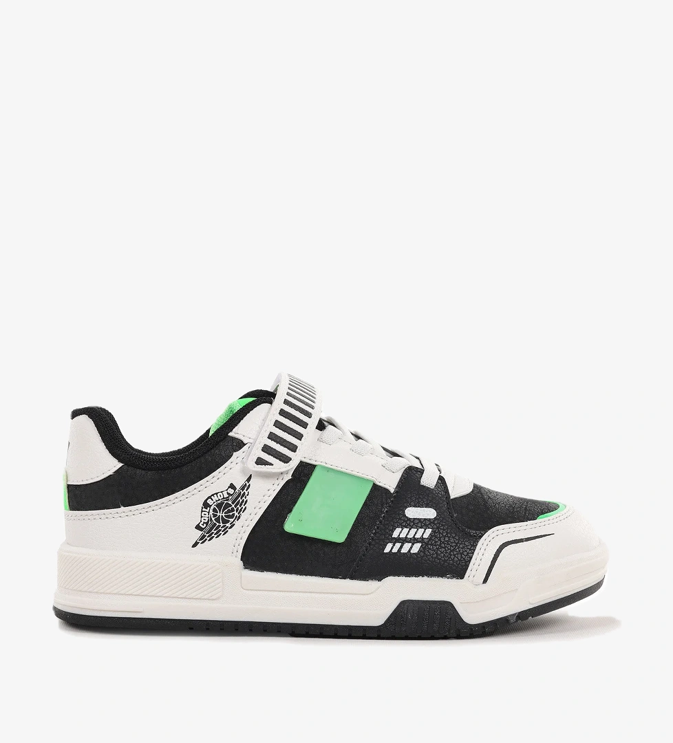 Lena Cırtlı Günlük Erkek Çocuk Spor Ayakkabı Siyah - Yeşil - Görsel 1