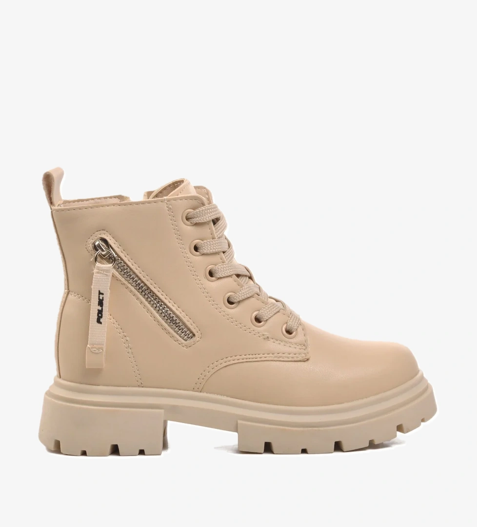 24106-F Bej Geniş Kalıp İçi Polarlı Çocuk Bot