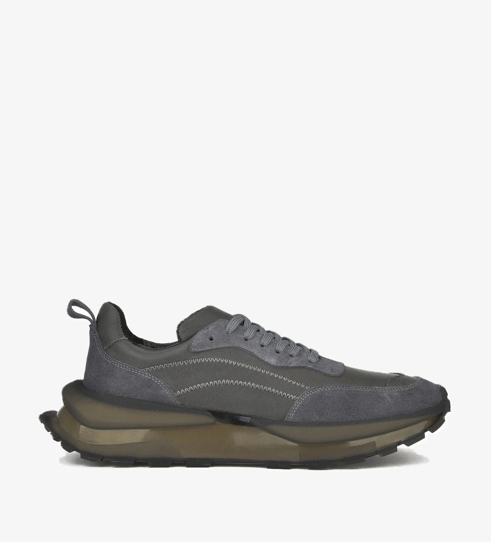 Erkek Hakiki Deri Sneaker 1431042Z7015 Gri - Görsel 1