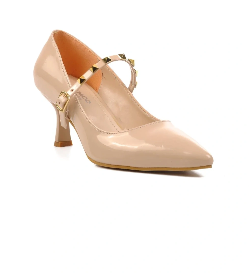 458297 Nude Rugan Kadın Topuklu Ayakkabı