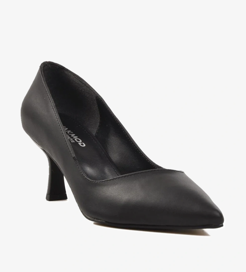 458299 İnce Topuklu Siyah Cilt Kadın Abiye Ayakkabı - Görsel 1