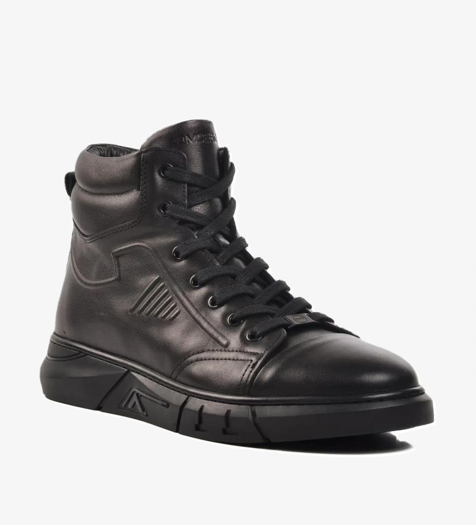 Ayakmod 4k1238-510 Kahve Siyah Hakiki Deri İçi Polarlı Erkek Bot model görseli