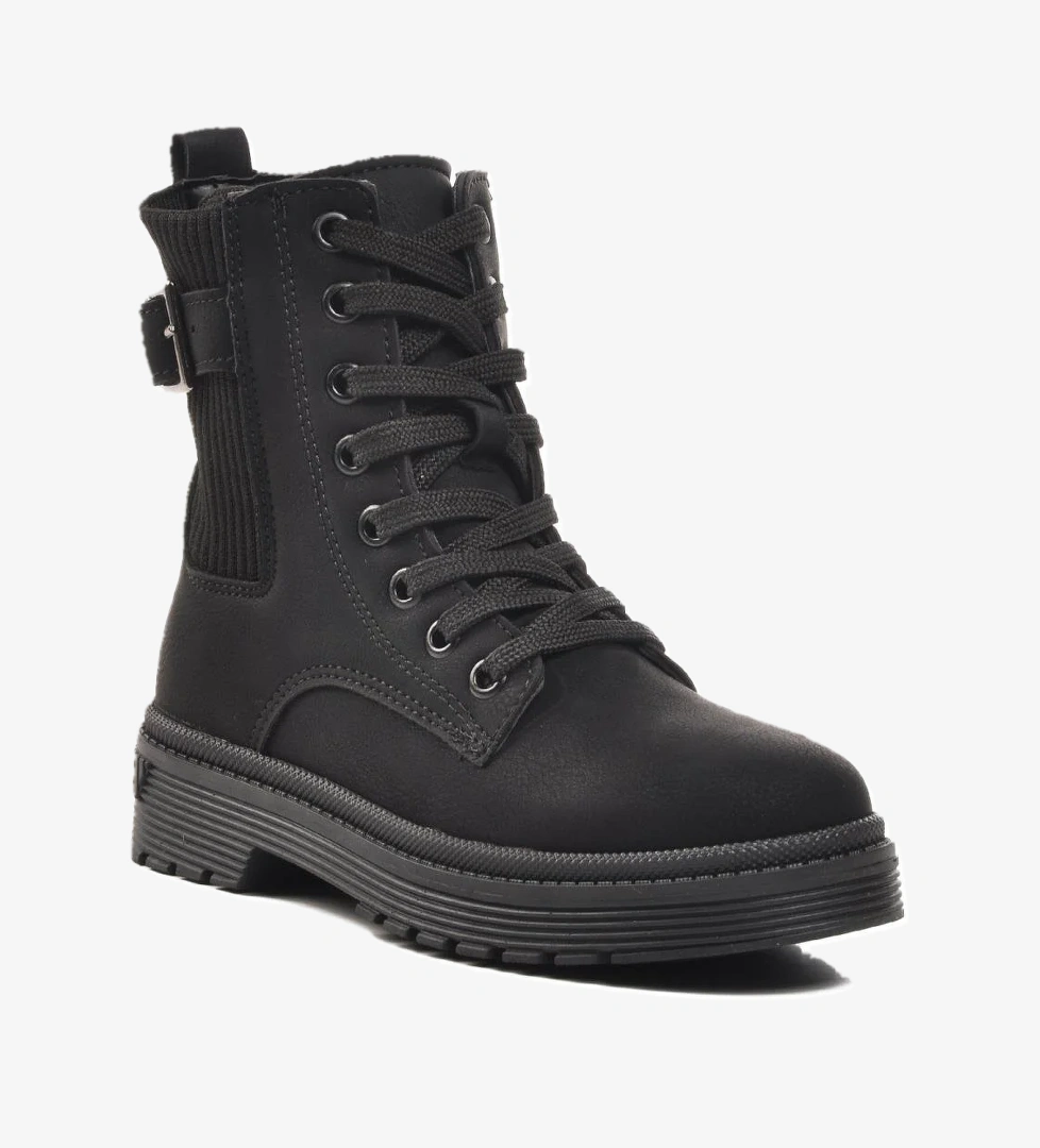 24030-F Siyah-Zümrüt İçi Polarlı Çocuk Bot