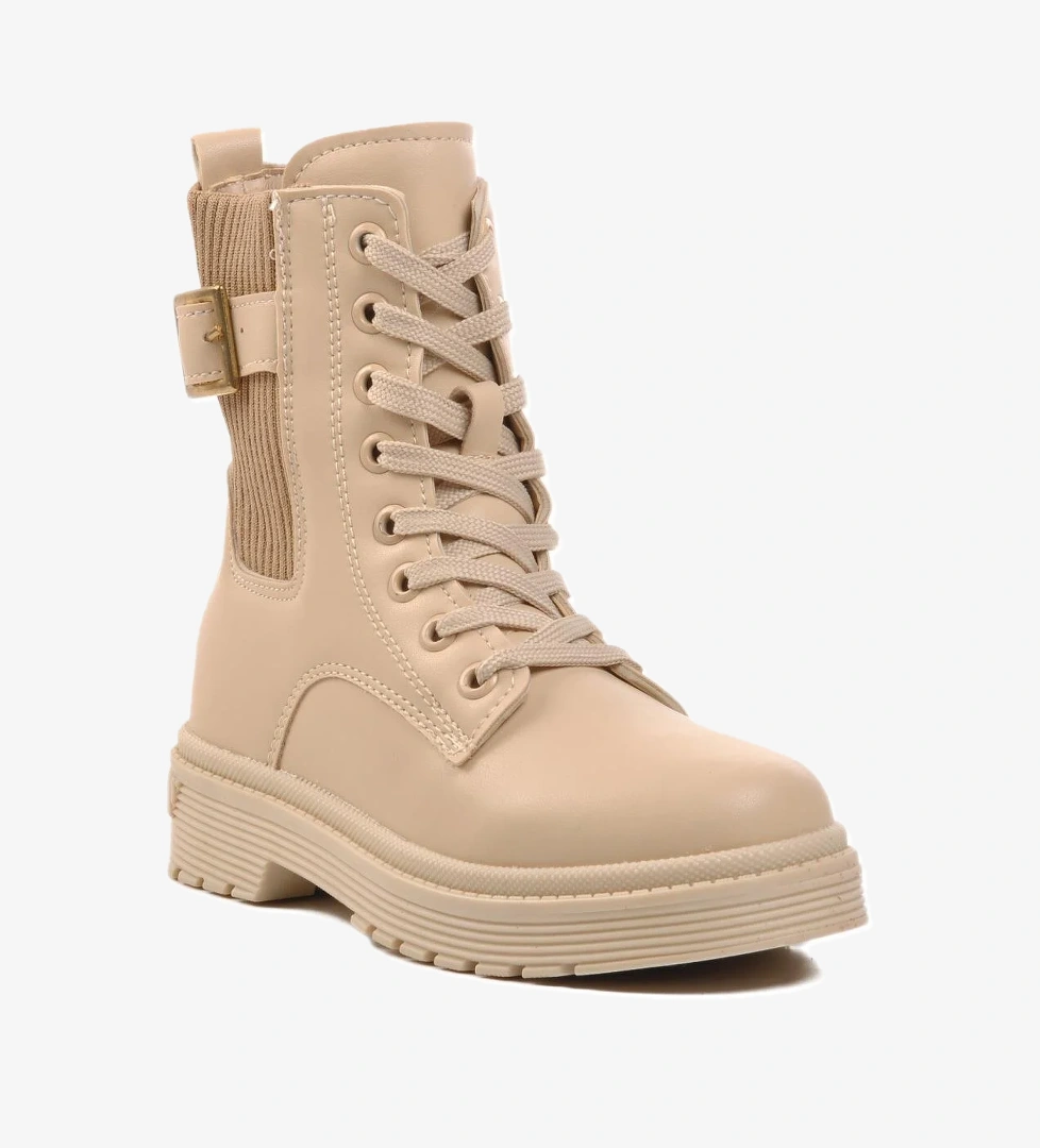 24030-F Bej İçi Polarlı Çocuk Bot - Görsel 1