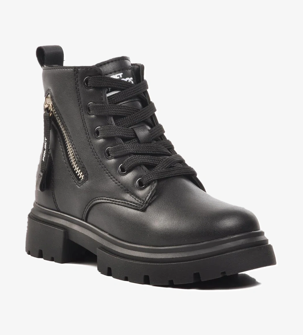 24106-F Siyah Geniş Kalıp İçi Polarlı Çocuk Bot