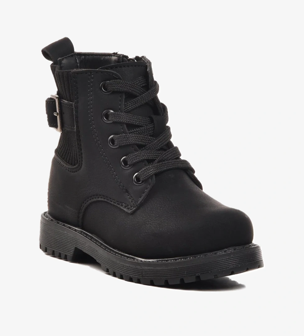 24030-P Siyah-Zümrüt İçi Polarlı Çocuk Bot