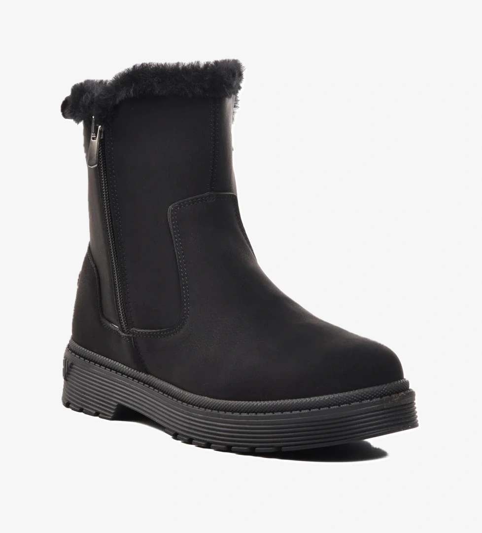 23003 Siyah-Zümrüt İçi Kürklü Kadın Bot