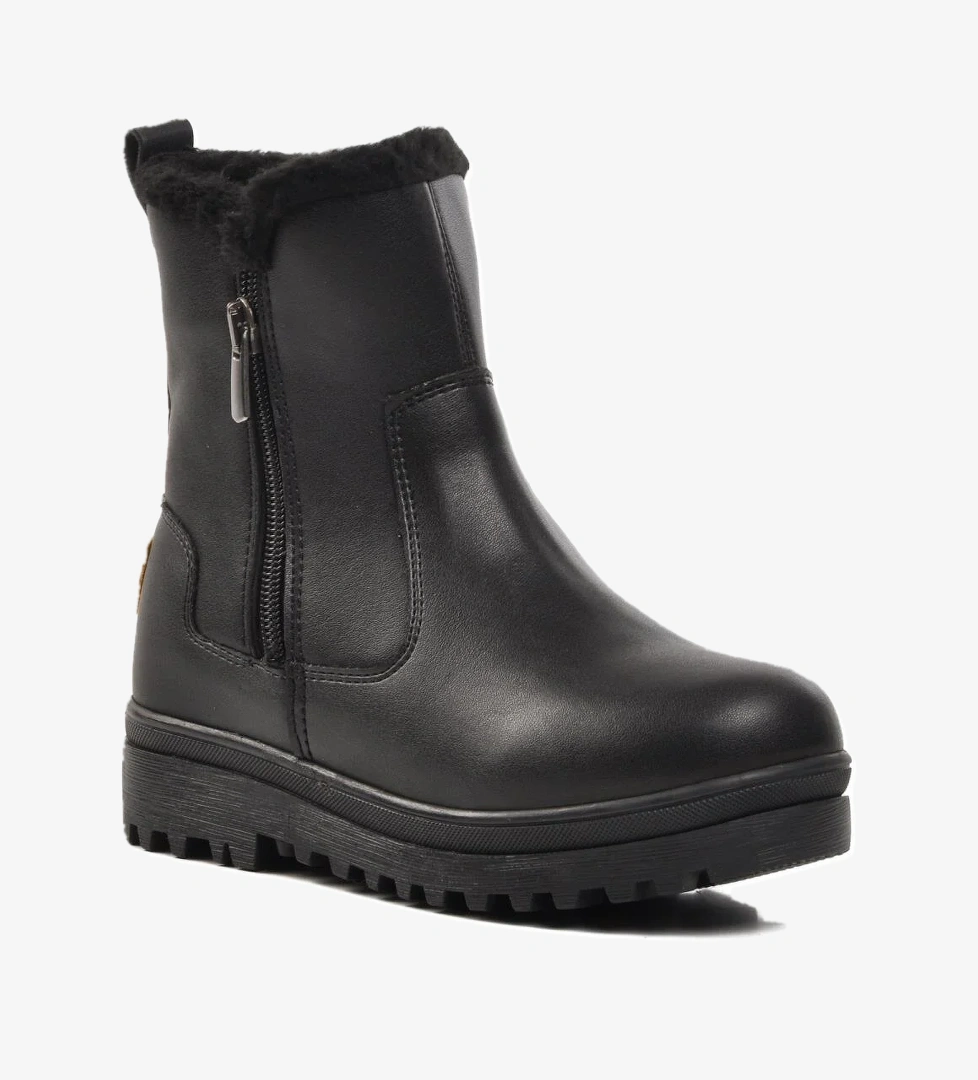 23003-F Siyah İçi Polarlı Çocuk Bot