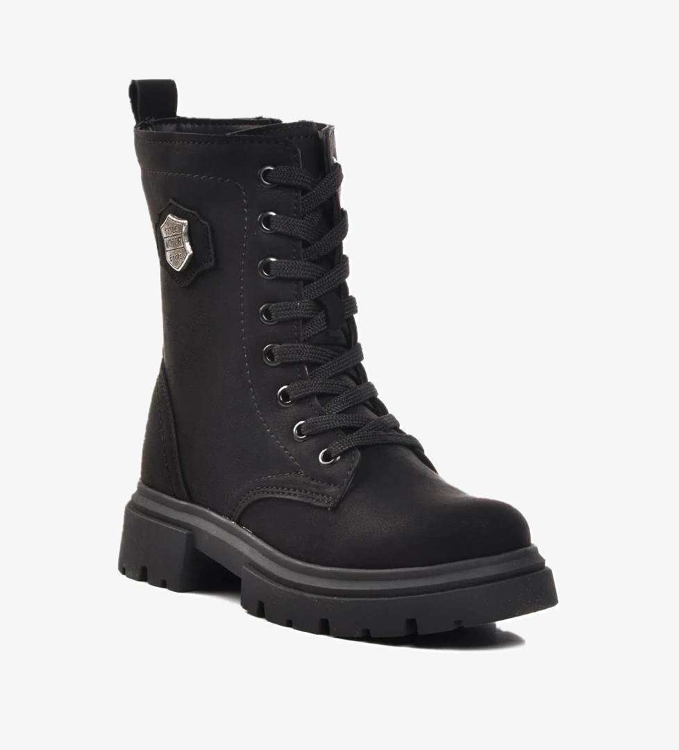 Ayakmod 24028-f Siyah-zümrüt Bej Geniş Kalıp İçi Polarlı Çocuk Bot model görseli