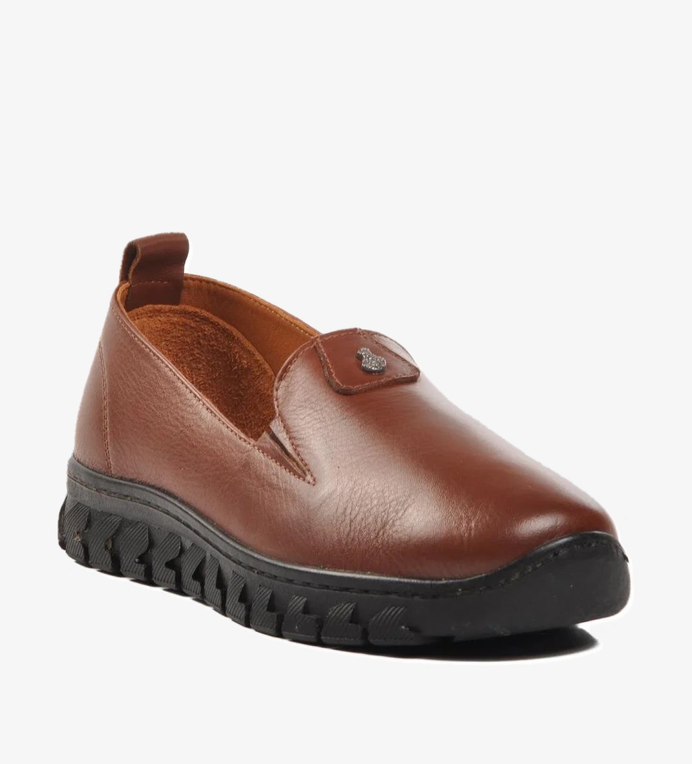 Voyager 9059-25k Siyah Taba Hakiki Deri Kadın Günlük Ayakkabı model görseli