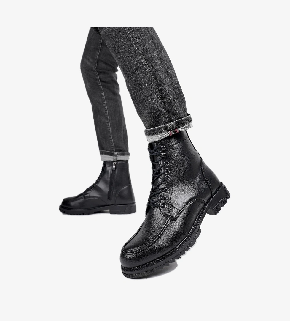 MAXWELLY Garantili Fermuarlı Bağcıklı Rahat Hafif Taban Erkek Bot