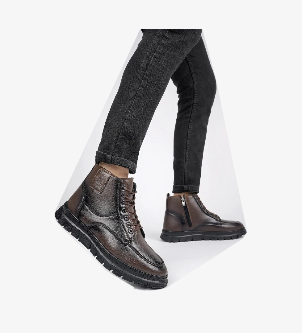 Muggo Gi̇lberto Garantili Fermuarlı Bağcıklı Kürklü Hafif Taban Erkek Bot model görseli