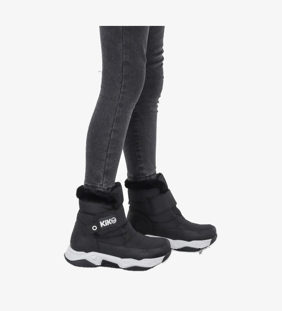 Magic Cırtlı Erkek Çocuk Kar Botu Siyah - Beyaz