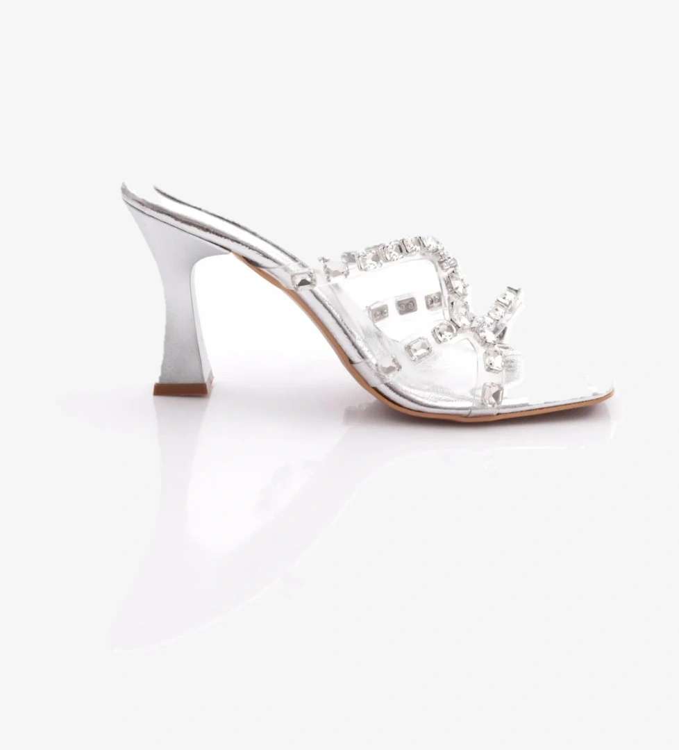 176 Kadin Taş Süslemeli Topuklu Terlik