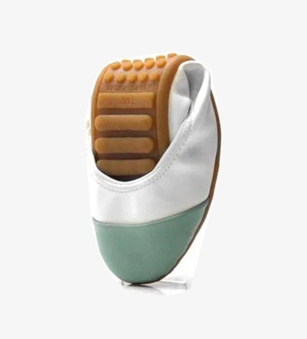 Moda Beyaz-Yeşil Katlanabilir Kadın Babet model görseli