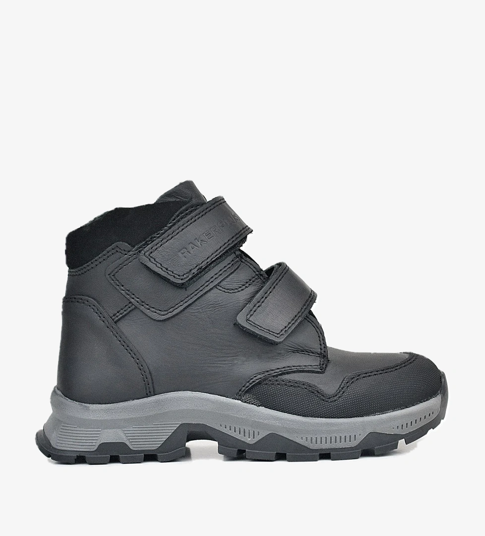 Rakerplus Trekking Hakiki Deri Siyah Cilt Cırt Cırtlı Erkek Çocuk Bot model görseli