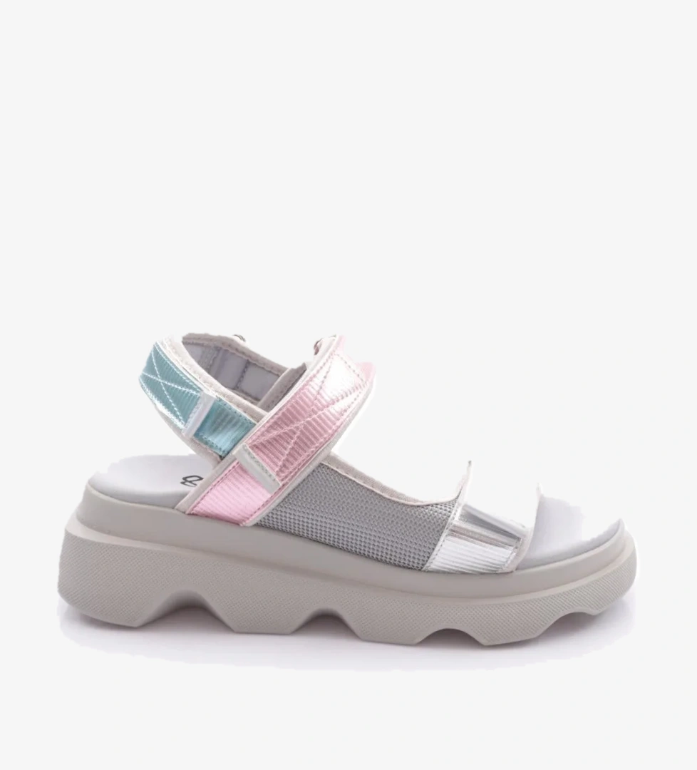 3527 Kadin Leopar Desenli Kalin Taban Sandalet