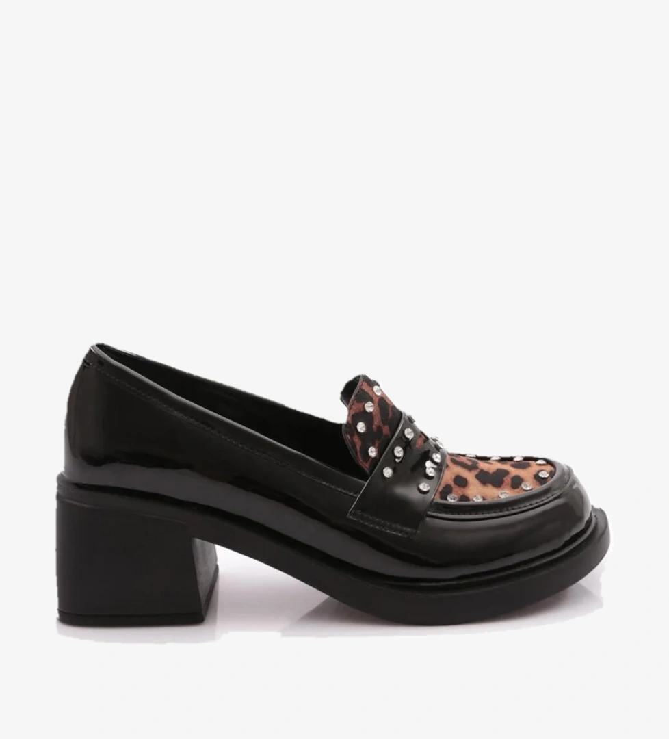 Dgn 2101 Yüksek Taban Taş Detayli Loafer Kadin Ayakkabi model görseli