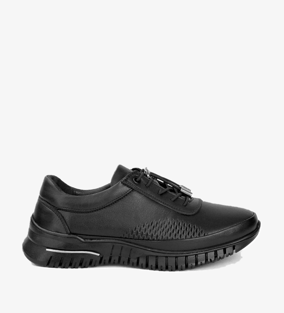 Voyager 9407 Kadın Hakiki Deri Casual Ayakkabı Siyah model görseli