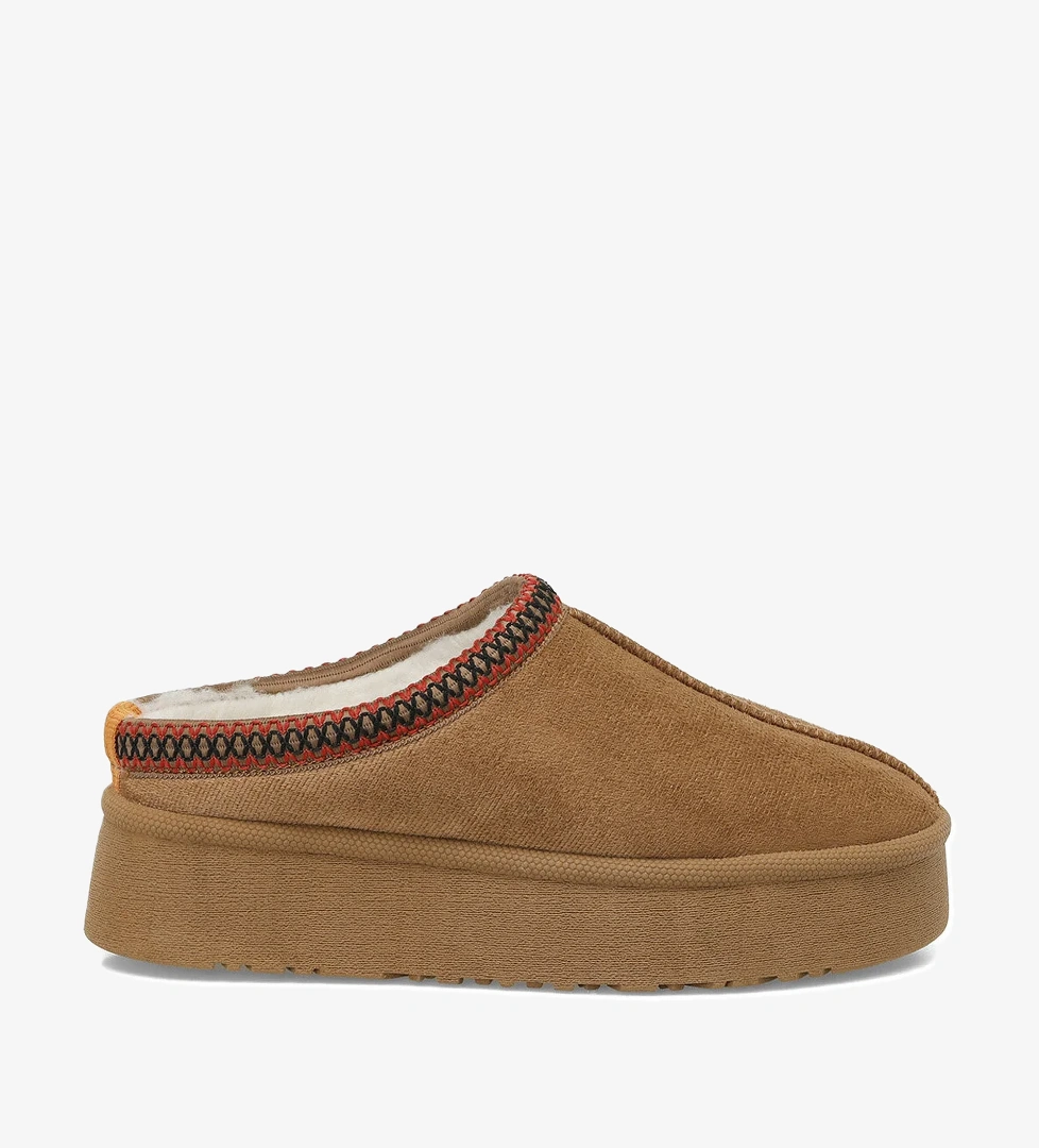 24K-1033 4PR Taba Kadın Terlik - Görsel 1