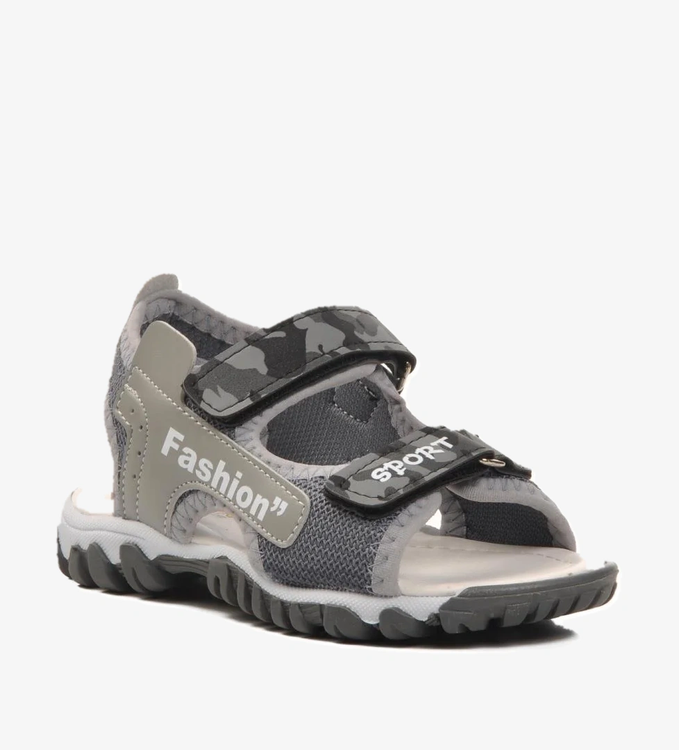 24-410-P Gri Kamuflaj Erkek Çocuk Sandalet - Görsel 1