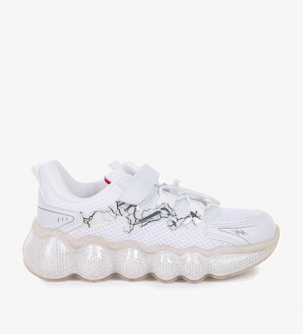 Codille Cırtlı Fileli Erkek Çocuk Spor Ayakkabı Beyaz - Görsel 1