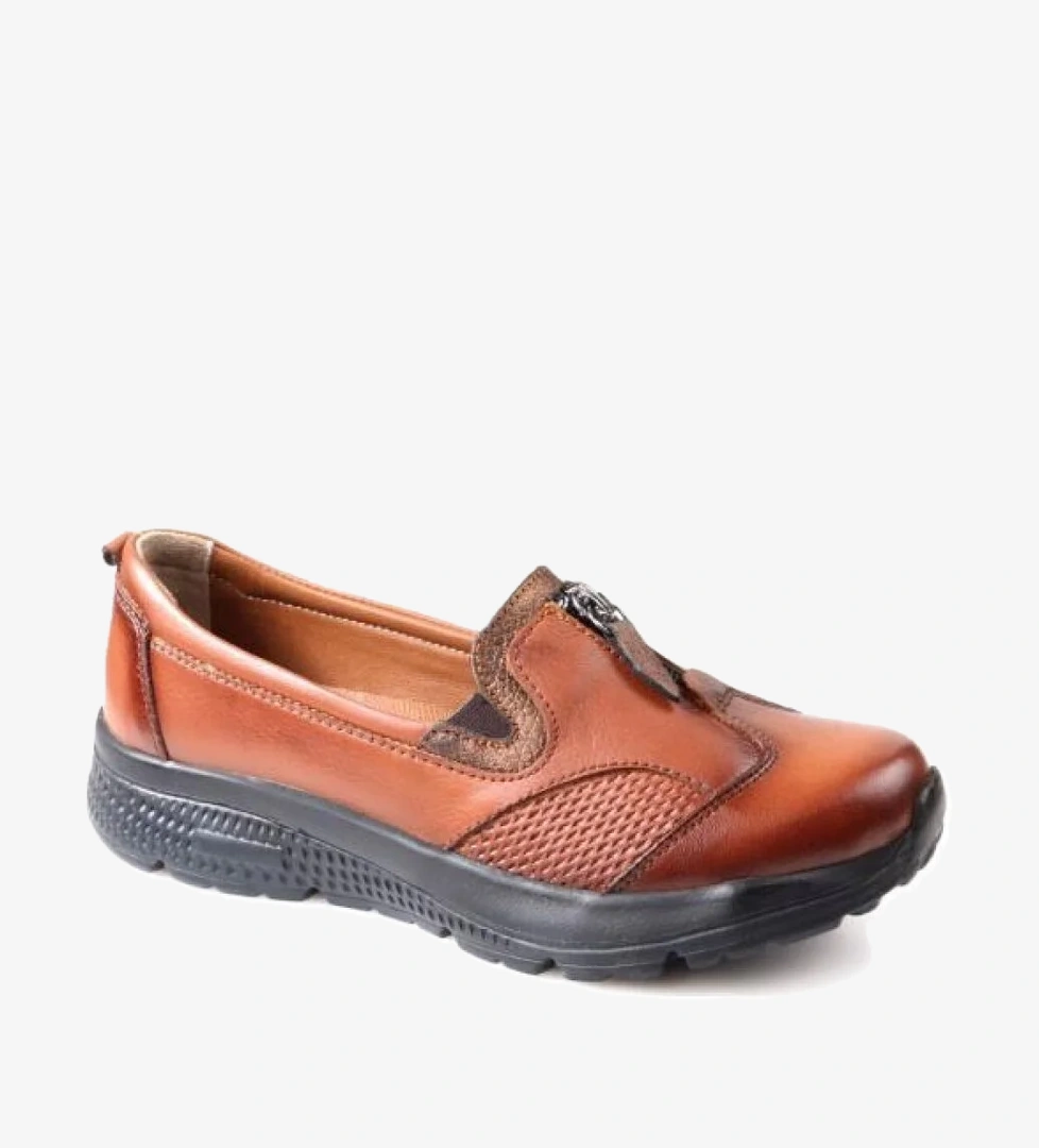 024 Orto Pedik Günlük Kadın Deri Ayakkabı - Görsel 1