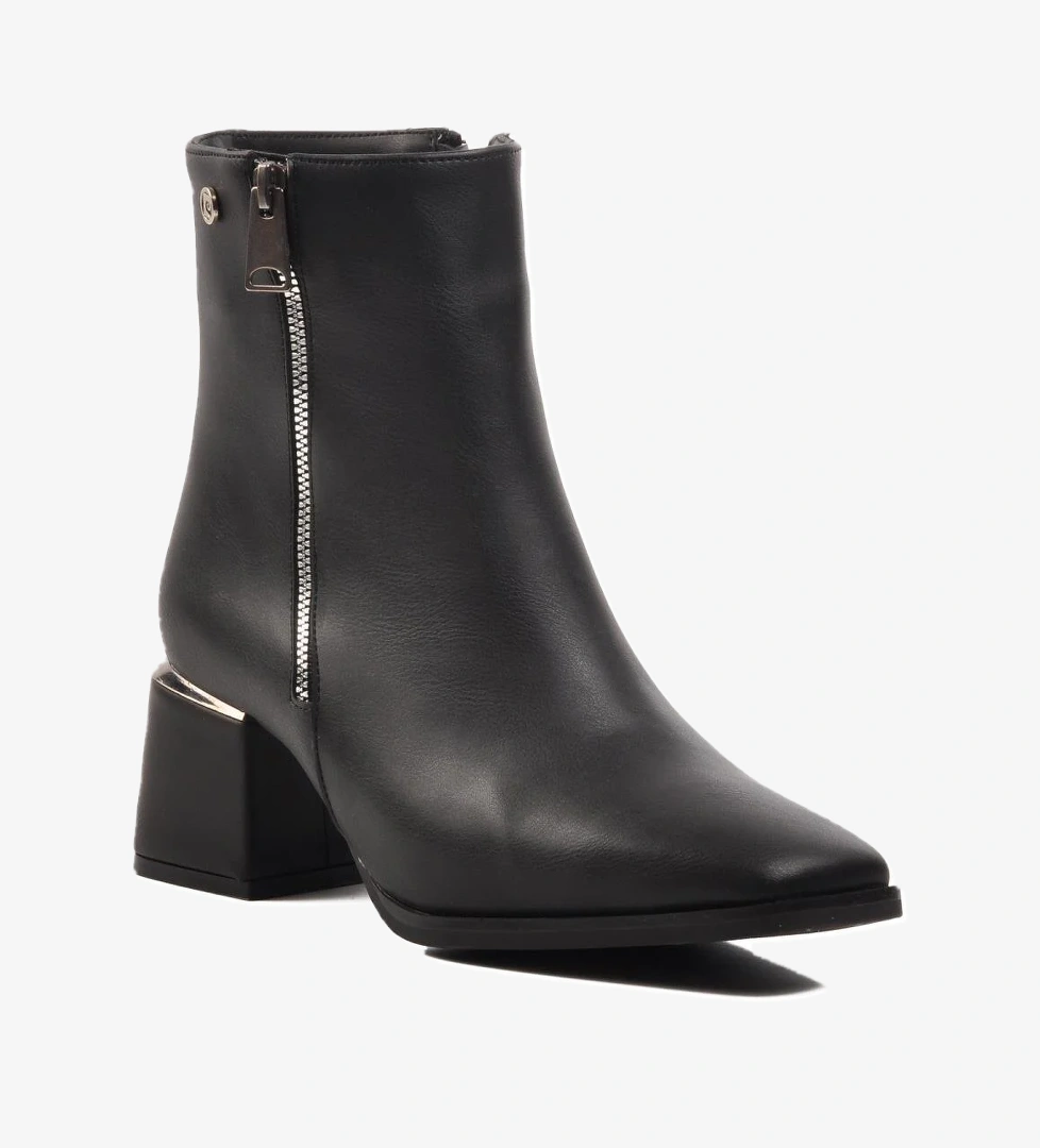 PC-54000 Siyah İçi Kürklü Kadın Topuklu Bot