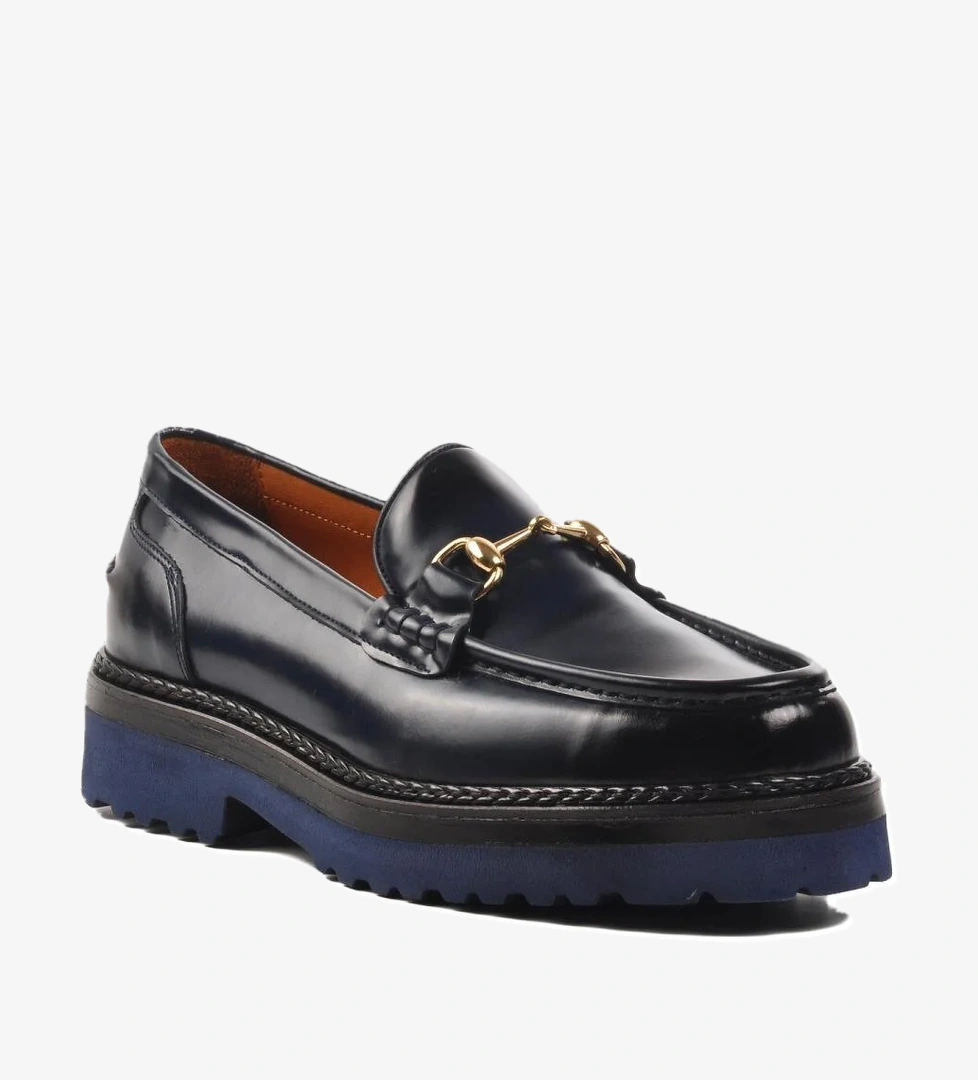 Premium 7710 Lacivert Açma Hakiki Deri Erkek Loafer Ayakkabı
