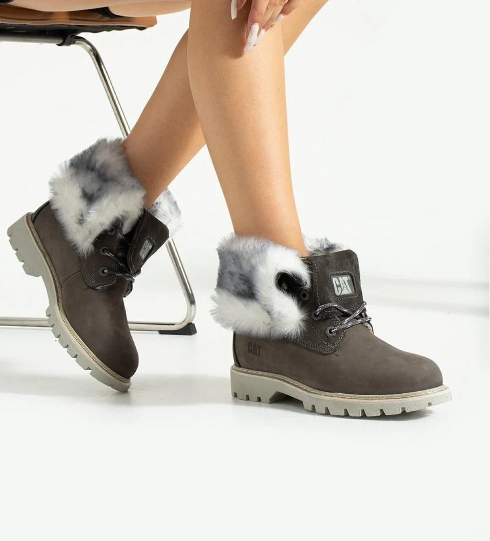Cat 015Z101184 Utah Fur Kürklü Deri Caterpıllar Kadın Bot