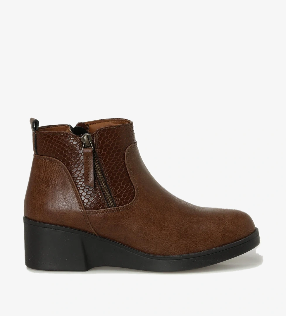 Polaris 166609.Z4PR Taba Kadın Dolgu Topuk Bot - Görsel 1