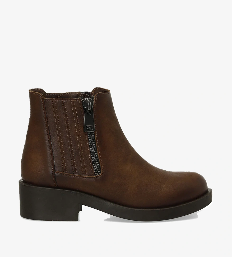 24K-855 4PR Taba Kadın Düz Bot - Görsel 1