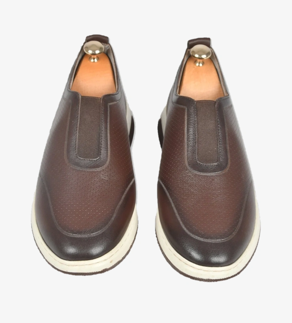 Deep Sea DeepSEA Erkek Kahve Lastikli Ortopedik Taban Hakiki Deri Spor Ayakkabı Sneaker 2509954 model görseli