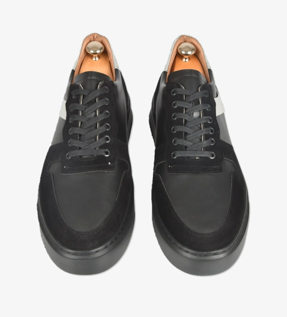 Deep Sea DeepSEA Erkek Siyah Bağcıklı Yüksek Poli Taban Spor Ayakkabı Sneaker 2509946 model görseli