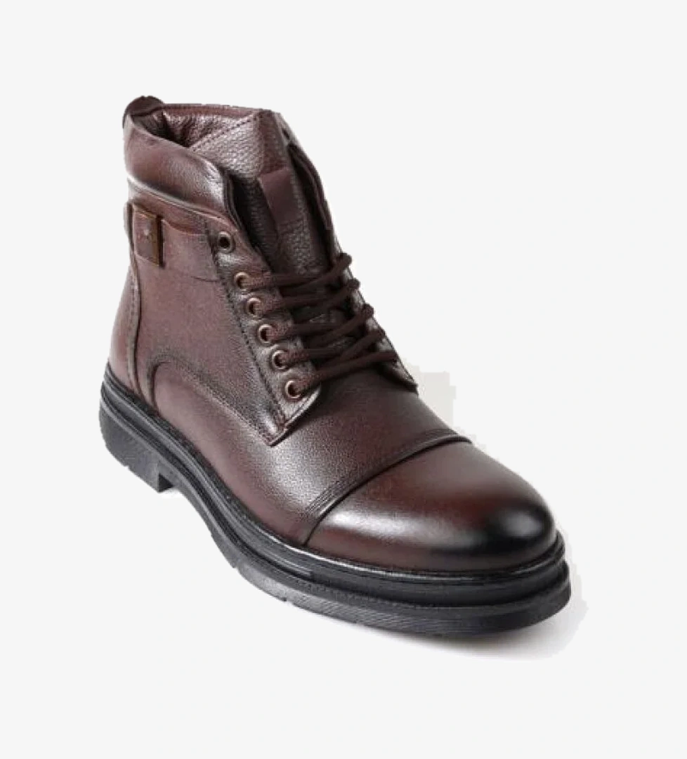 Bzky 3808 Erkek Kauçuk Taban Kürklü Hakiki Deri Bot