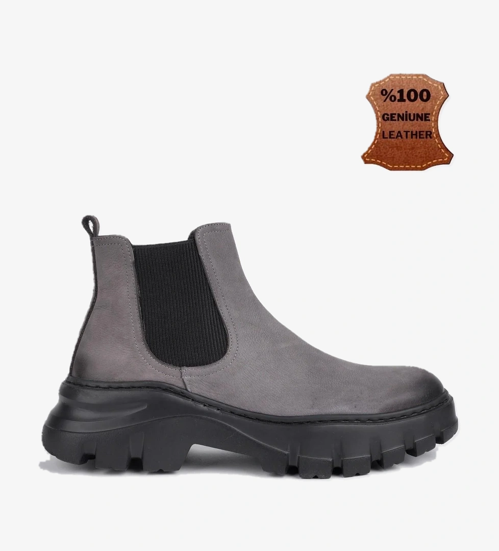 RAGNAR Garantili Hakiki Deri Kalın Taban Erkek Chelsea Bot - Görsel 1