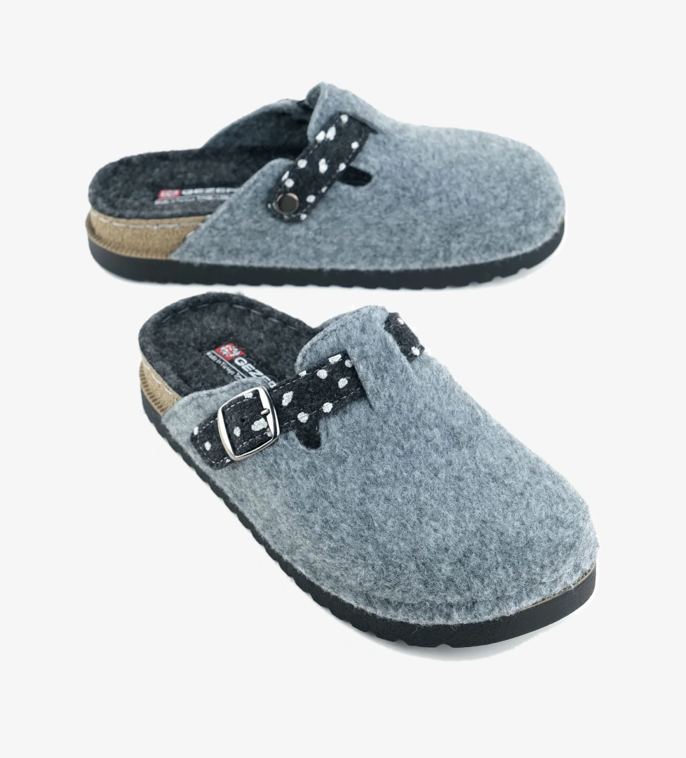 Kadın Kışlık Rahat Taban Tek Toka Ayarlanabilir Keçe Ev Bahçe Terlik - Görsel 1