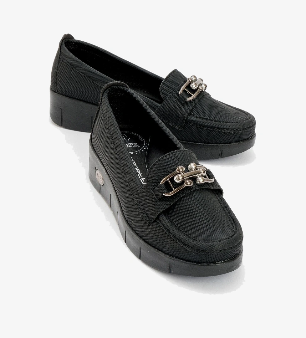 Ccway Kadın Tokalı Günlük Ayakkabı SİYAH KOT model görseli