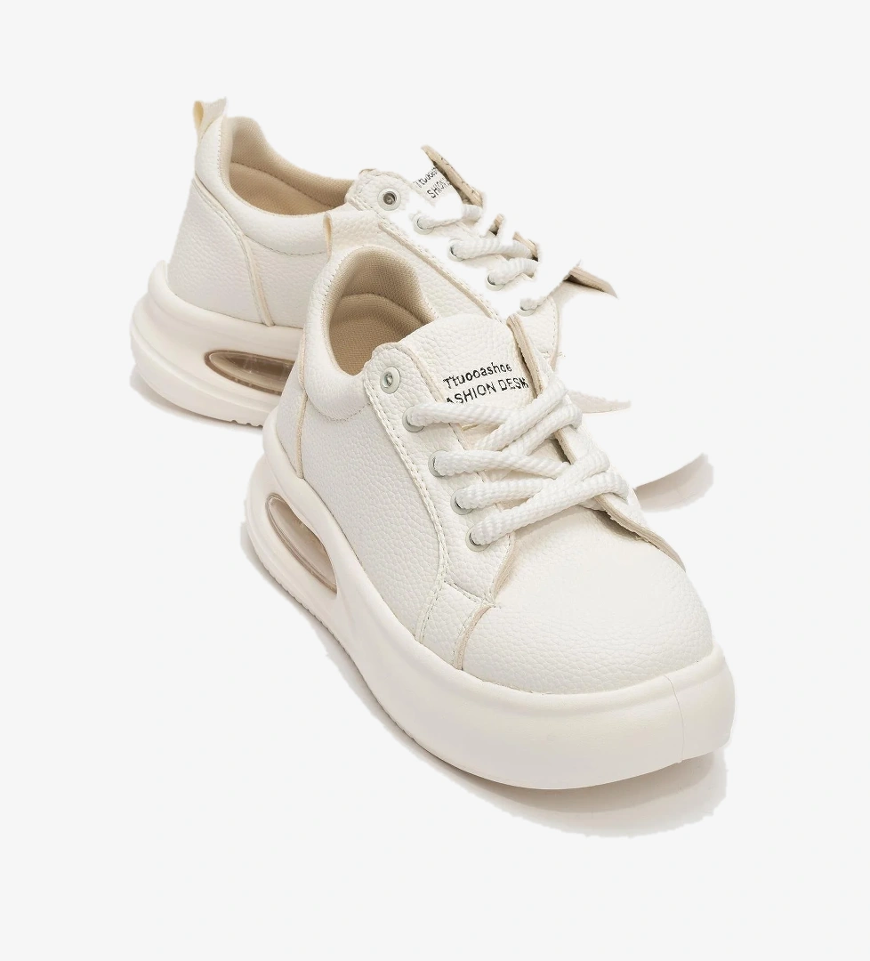 Kadın Bağcıklı Spor Ayakkabı BEYAZ BEYAZ