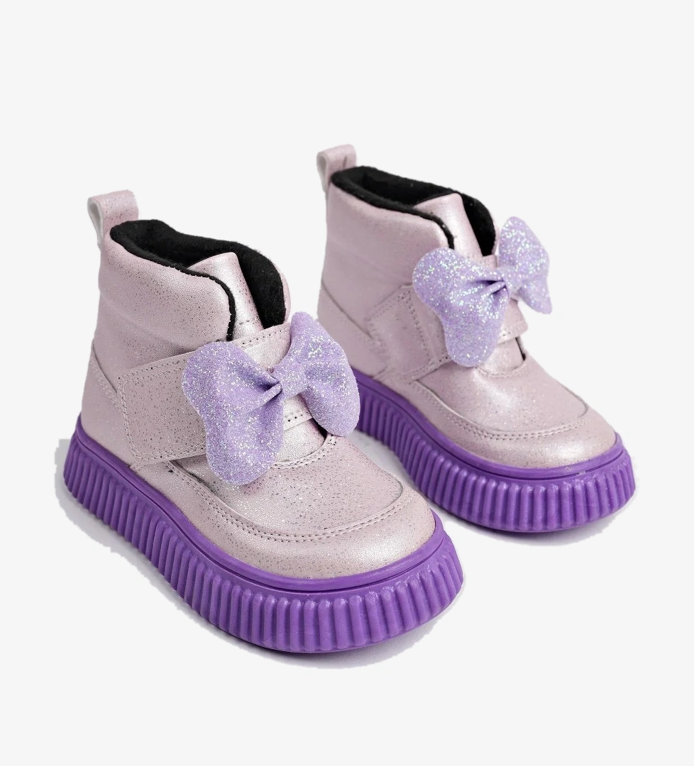 Muggo Muggo Pembe NİXİE Garantili Kaymaz Taban Rahat Kalıp Cırtlı ve Fiyonklu Çocuk Kışlık Bot | Flo Pembe - 1. görsel