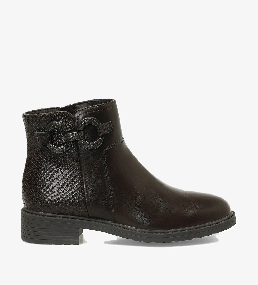 324073.Z 4PR Kahverengi Kadın Düz Bot - Görsel 1