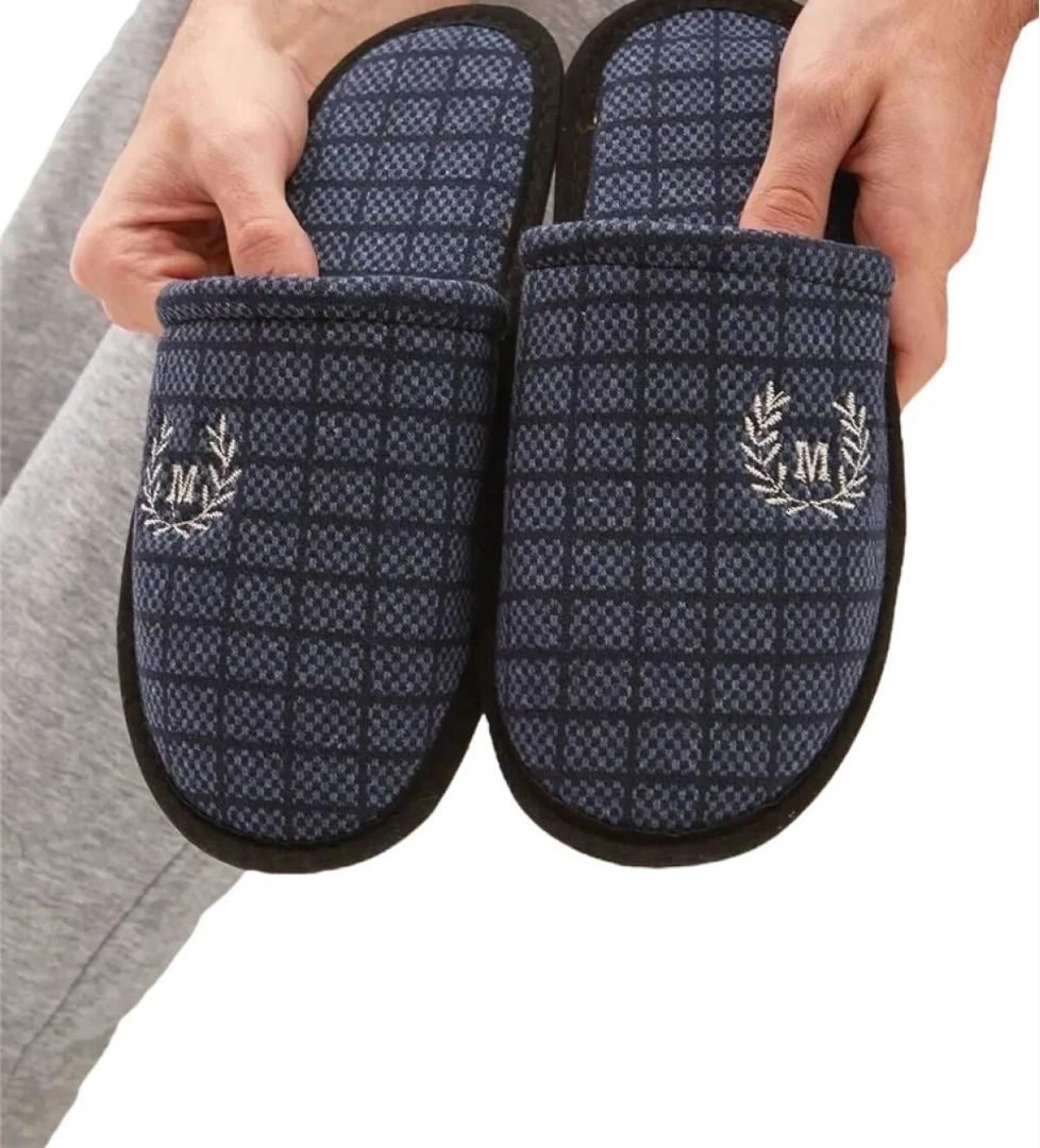 Kışlık Erkek Ev Terliği LACİVERT - Görsel 1