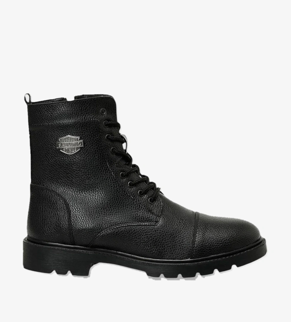 Liger Erkek Postal Fermuarlı Bot Si̇yah Bej model görseli