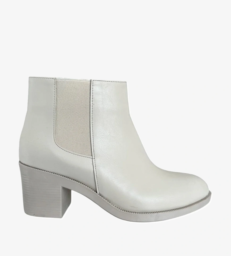 Kadın Kısa Topuklu Fermuarlı Kadın Bot (7 Cm) BEJ