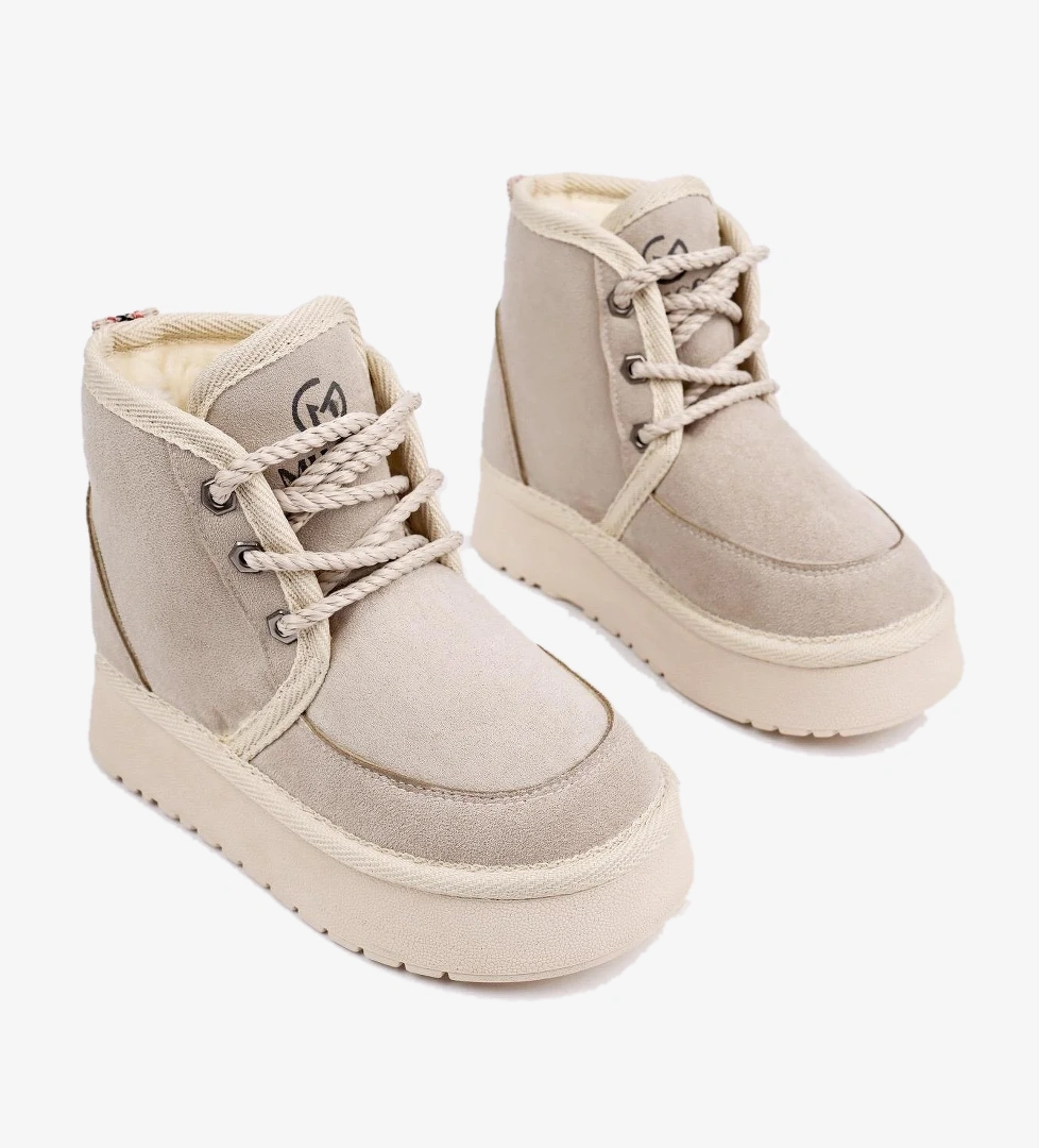 PUFFY Garantili Kalın Taban İçi Tüylü Bağcıklı Günlük Mini Yarım Çocuk Bot