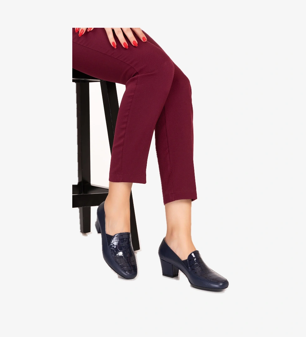 Gondol Kundura Gondol Hakiki Deri Kısa Topuklu Ayakkabı vdt.61