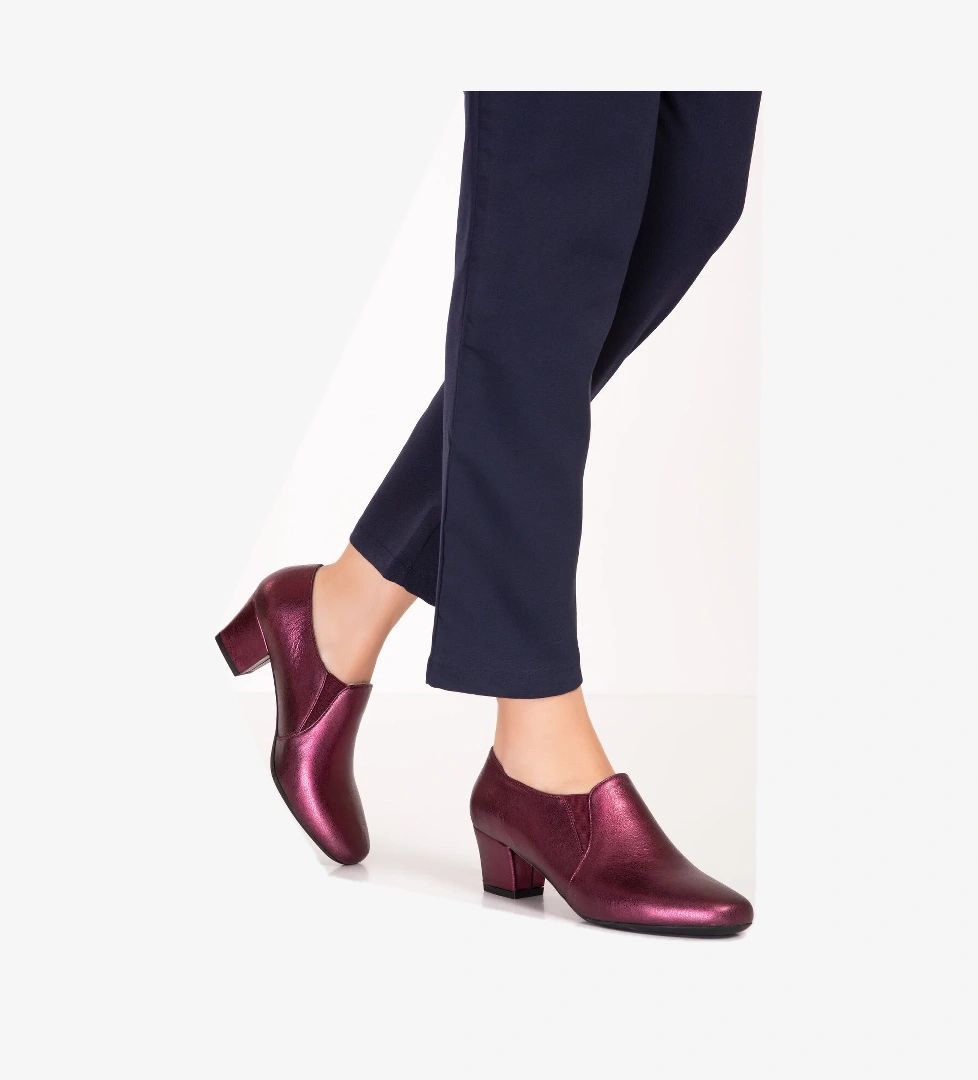 Gondol Kundura Gondol Hakiki Deri Klasik Orta Boy Topuklu Ayakkabı Vdt.62 model görseli