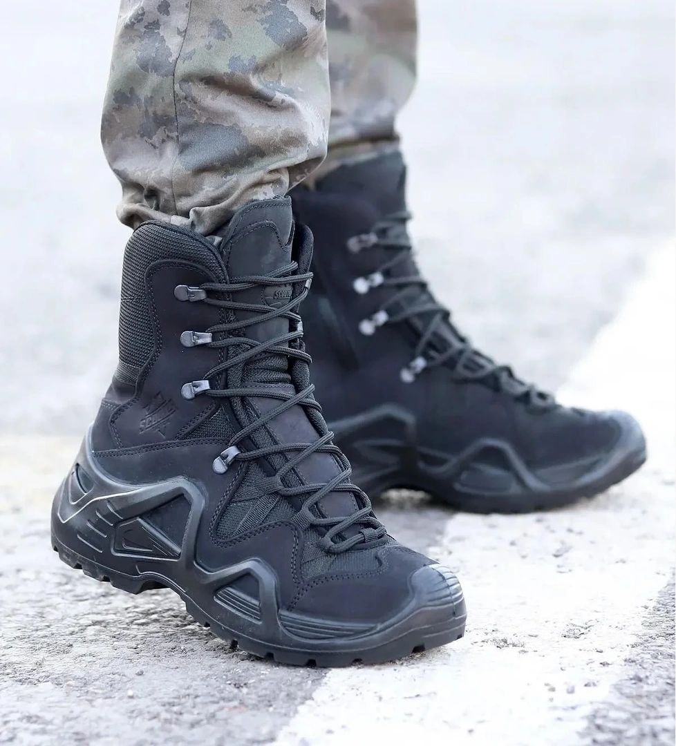 P1491 Hakiki Deri Fermuarlı Avcı Botu Askeri Postal Erkek Bot - Görsel 1