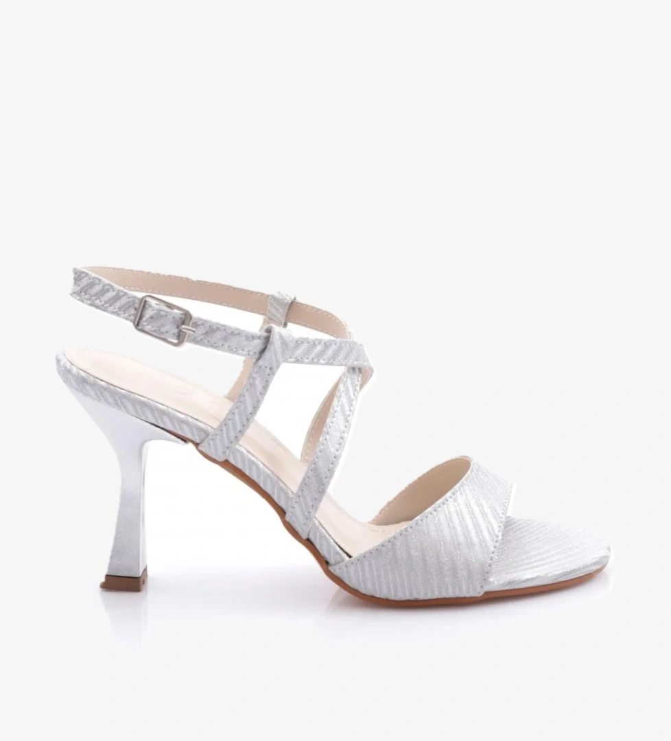 906 Kadin Yandan Bağlamali Topuklu Ayakkabi - Görsel 1